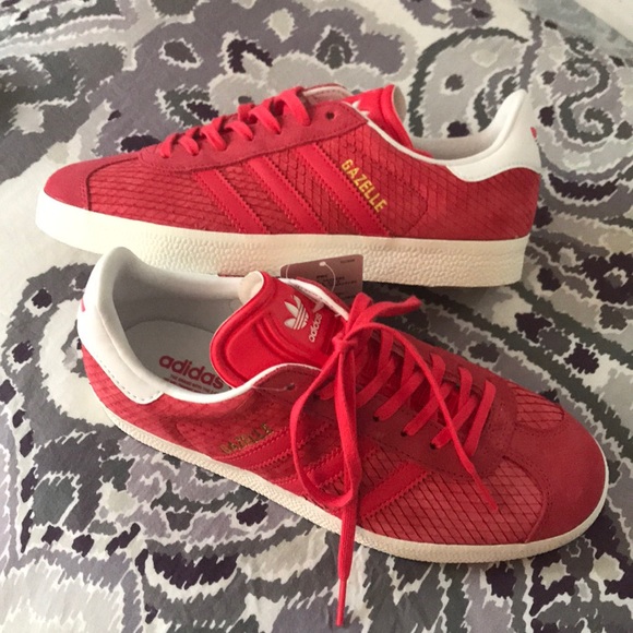 adidas gazelle red leather